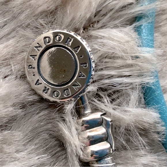 Genuine Pandora Turquoise Leather Double Wrap Bracelet - Picture 3 of 11